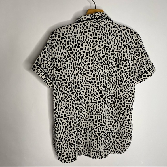 Loft Dalmatian Cow Print Button Front Sleep Shirt - Picture 5 of 6